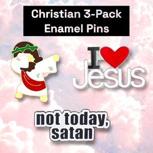 NWT/NIB Christian 3-Pack of Enamel Pins